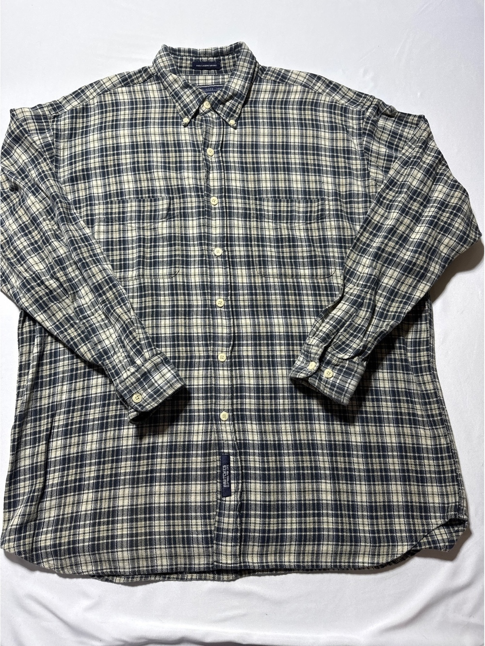 Britches The Cabin Shirt XL 100% Cotton Classic Navy Plaid